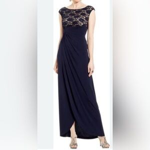Connected Apparel Navy Cocktail or Formal Maxi Dress, like new, worn once, Sz 14